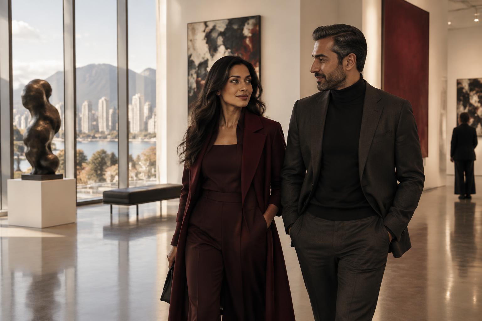 International couple in a contemporary gallery